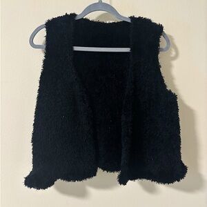 Black Faux Fur Vest